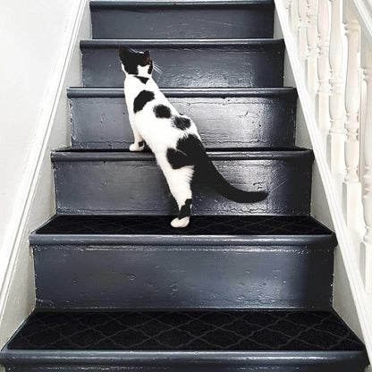 Extra Wide Non Slip Stair Treads for Wooden Steps – 15 Pack 9" x36'' Extra Wide Carpet Runners with Reusable Adhesive, Step Pads for Dogs, Kids, Seniors, Machine Washable – Geige