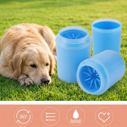 Dog Paw Cleaner, Portable Soft Silicone Paw Cleaner Pet Foot Washer Cup, Blue Removable Scrubber for Small Dog and Cats to Clean Muddy Paws After Outdoor Walks