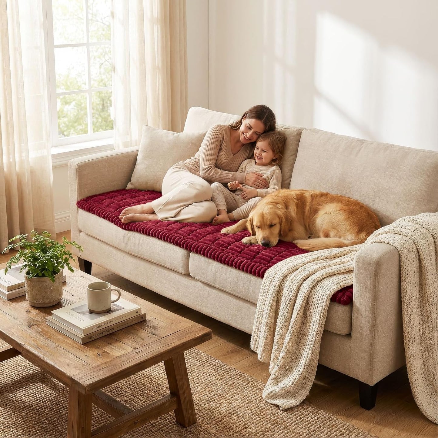 Smiry Couch Cover for Dogs, Non Slip Washable Sofa Protector for Pets, Soft Furniture Cover for Leather & Fabric Couches, Cozy Protect Against Fur, Dirt & Everyday Messes (Dark Grey, 27.6" x 59")