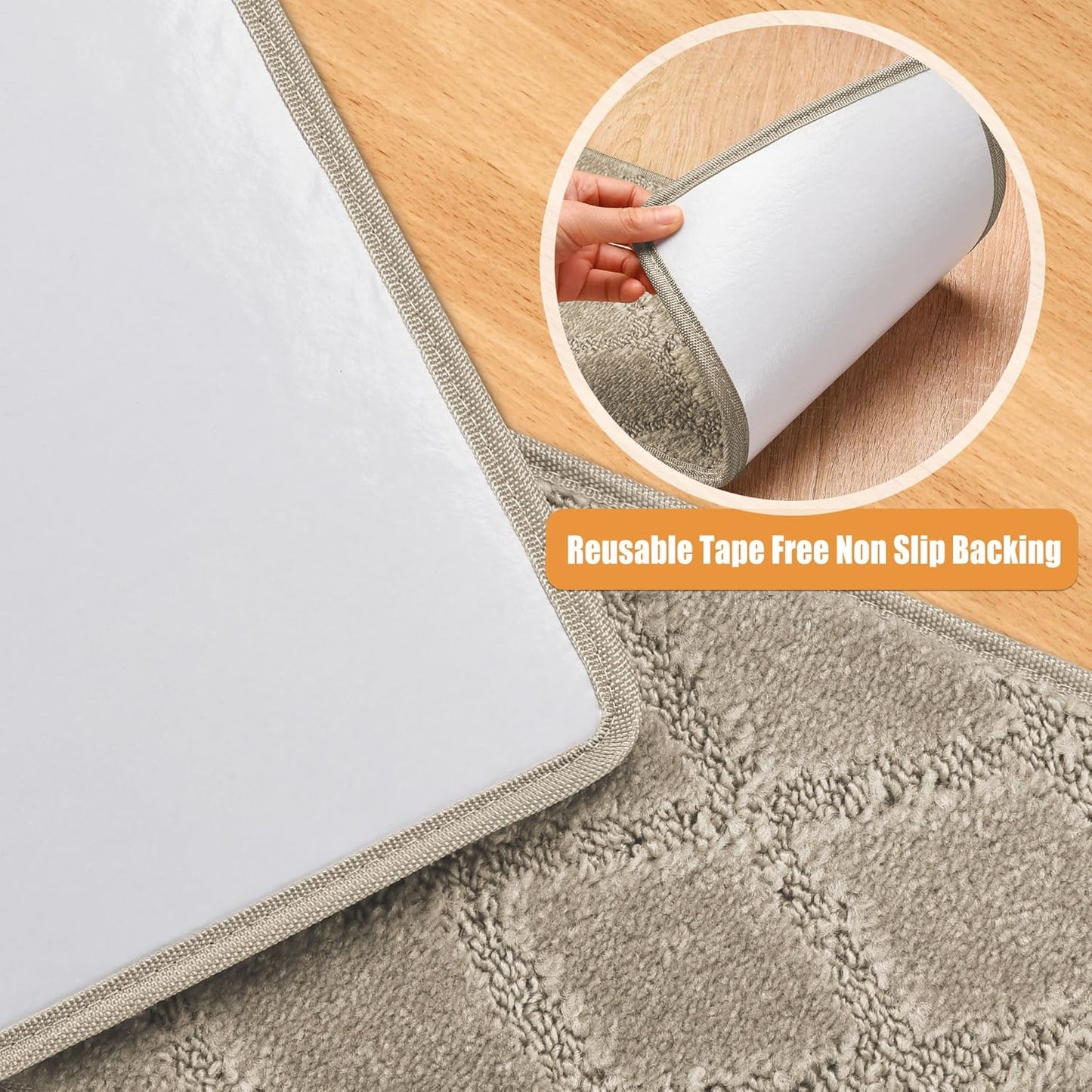 PURE ERA Bullnose Carpet Stair Treads Set Tape Free Non-Slip Indoor Stair Protectors Pet Friendly Rugs Covers Soft Skid Resistant Washable Reusable 9.5" x 30"(14 Pieces,Cream Gray)
