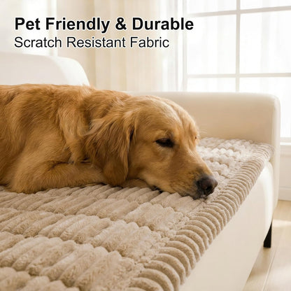 Smiry Couch Cover for Dogs, Non Slip Washable Sofa Protector for Pets, Soft Furniture Cover for Leather & Fabric Couches, Cozy Protect Against Fur, Dirt & Everyday Messes (Dark Grey, 27.6" x 59")