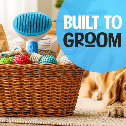 Golden Retriever Dog Brush - Double-Sided Grooming Tool for Shedding & Detangling | Gentle Deshedding & Dematting for Thick Coats | Premium Pet Brush for Long-Haired Dogs