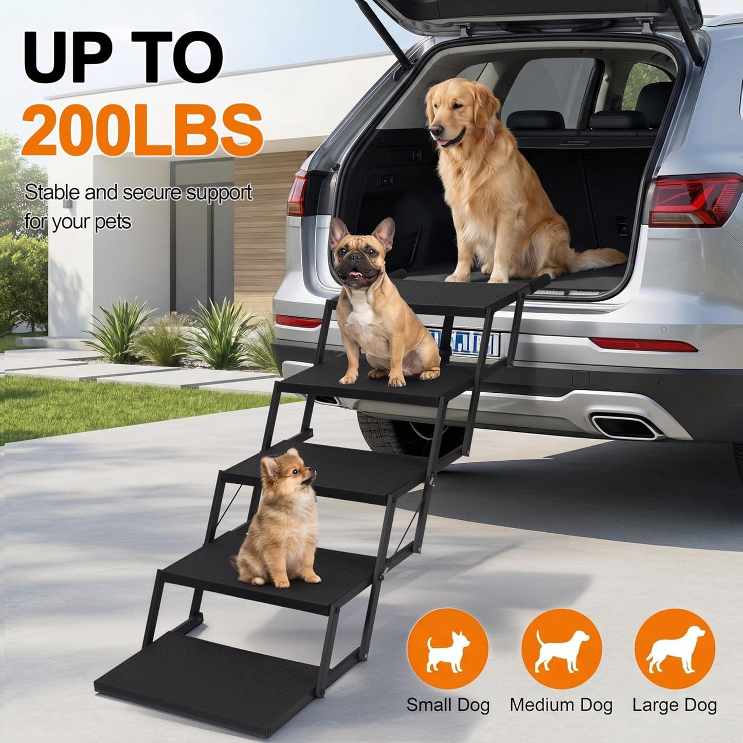 Dog Ramp for Car 71" X 17.6" Extra Long Folding Aluminum Pet Ramp for Large Dogs up to 250 LBS, Portable Waterproof Dog Ramps for SUV Truck Cars