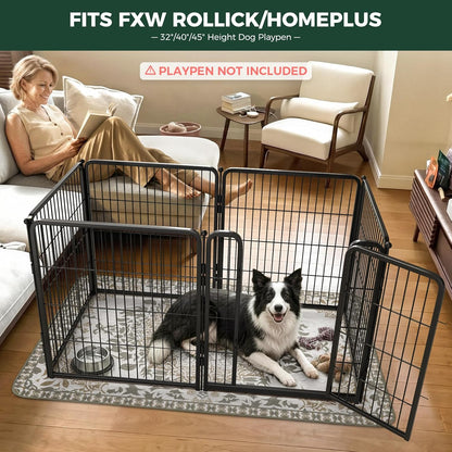 FXW Washable Pee Pads for Dogs, Puppy Pads with Super Absorbent, Specifically Designed for FXW Rollick/Homeplus 24inch 6 Panels Dog Playpen, 39" x 63" Rectangle, Khaki, 1 Pack