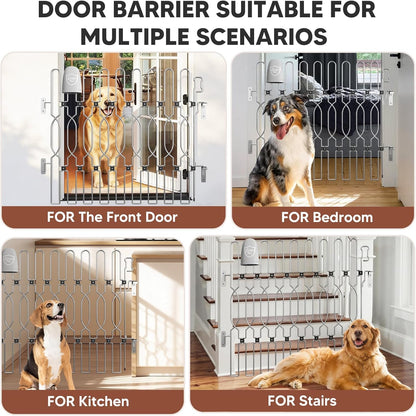 Snagle Paw Extra Tall Metal Retractable Door Barrier, 28.4" Wide 35" Tall Safety Dog Gate for Front Door,Easy Install Retractable Pet Gate for Recreational Vehicle,Doorways