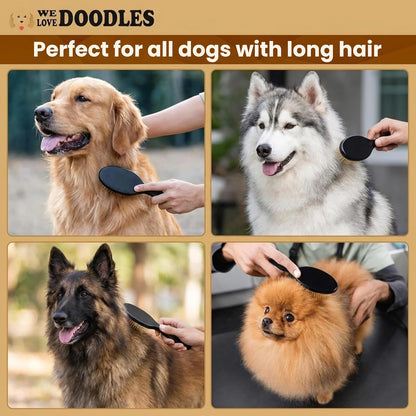 We Love Doodles Pin Brush for Dogs, Pet Grooming Detangler Pin Dog Brush, Dog Brush for Shedding and Removing Loose Fur, Lightweight Beech Wood (Silver Pins)