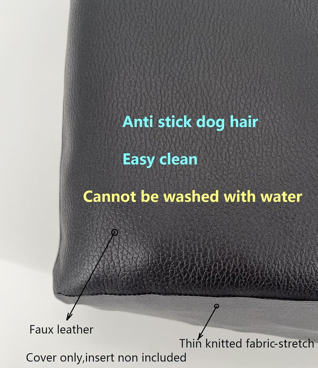 Grey Waterproof Dog Bed Slip Cover Dog Bed Liner Elastic 42 x 30 Inch