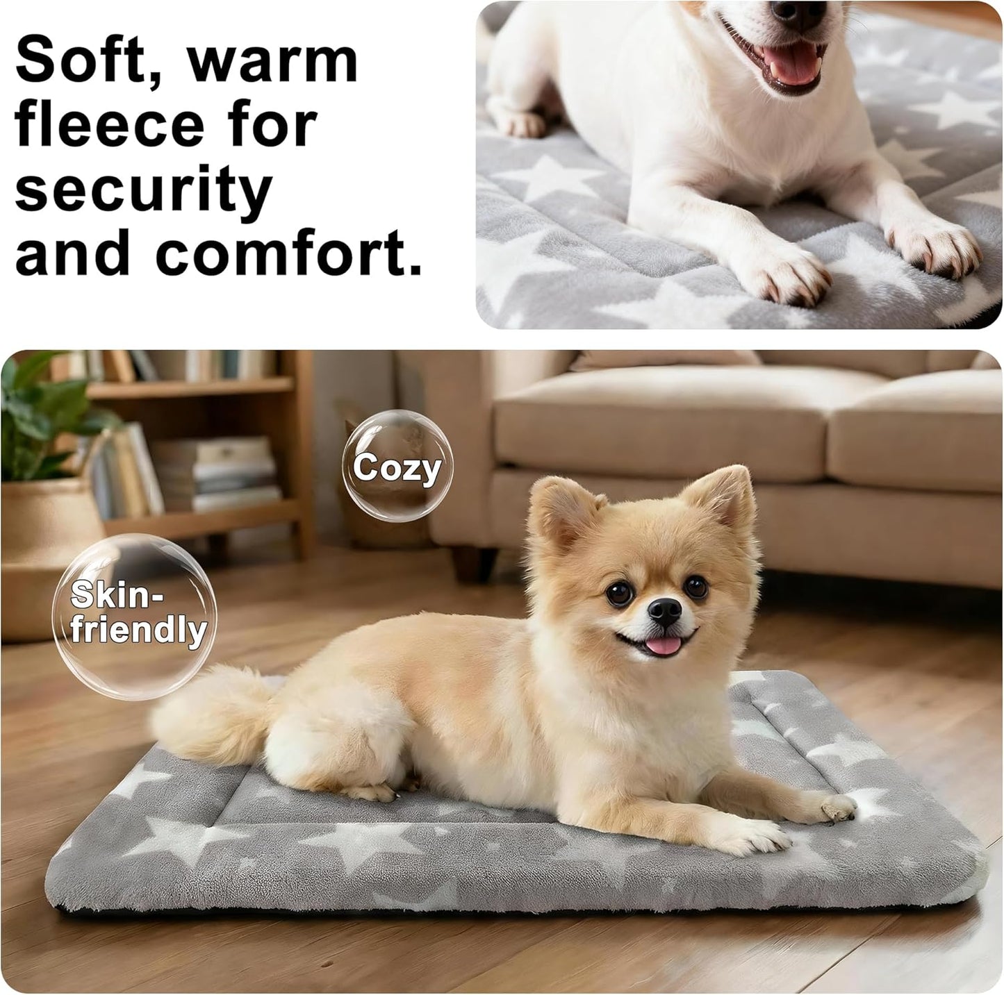 Dog Bed Mat – Soft & Comfortable Dog Kennel Pad for Crate – Durable Crate Bed & Mat for Dogs & Cats – Ideal for Crate, Kennel, and Home Use