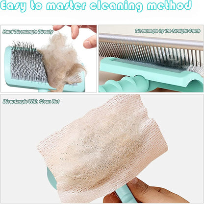 Large Slicker Brush for Dogs,Cats,Extra Long Pin Shedding Brush for Long Haired Dog,Cat, Pet Grooming for Thick Undercoat Curly Hair,25mm(1"),Green