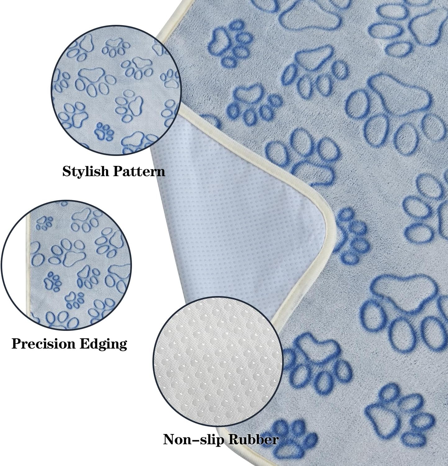 Qeils Reusable Puppy Pads, 2 Pack Washable Pee Pads for Dogs, Waterproof Non Slip Wee Wee pad, Absorbent and Leakproof Training Mats for Potty, Crate, Playpen, Bed, Sofa, 18"x 24"