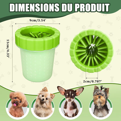 Dog Paw Cleaner Cup, Soft Silicone, Portable, Easy to Clean, Removes Mud and Dirt, Grooming Accessory for Home, Travel – Green, M