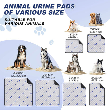 WanpeeGoo Washable Pee Pads for Dogs, 2Pack Reusable Puppy Pads, Super Absorbent & Leakproof Dog Pads, Anti-Slip Dog Pee Pads for Puppy Training & Incontinence, Feather Pattern 36"x41"