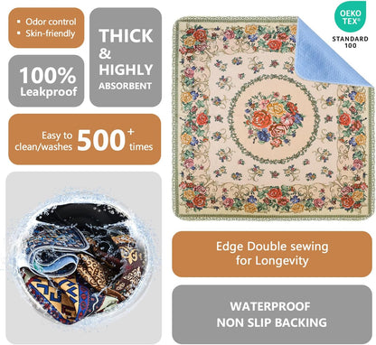 Qeils Washable Pee Pads, Reusable Puppy Pads Super Absorbent Leakproof Dog Training Pads, Non-Slip Wee Wee Pads for Crate, Floor, Potty Pads Feeding Mat Dog Pee 2 Pack 18"x30"