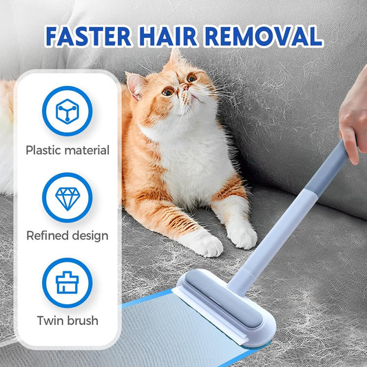 Pets Hair Remover, 2025 Upgrade 4 in 1 Pet Hair Removal Tool, Long Handle Dog Hair Remover Brush, Multifunctional Hair Remover Brush for Carpets, Clothes, Bedding (1)
