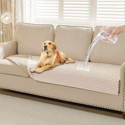 HAOMAIJIA Waterproof Couch Cover for Dogs Washable,Faux Fur Pet Couch Covers for Sofa,Soft Dog Bed Cover Non-Slip Couch Covers for 3 Cushion Couch Sofa Pet Friendly (Grey, 35" x 74")