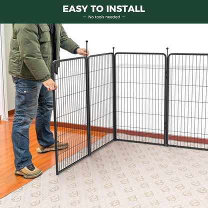 FXW Rollick Unleashed Dog Playpen for Indoor, Yard, RV Camping, 24 inch 8 Panels for Small and Puppy Dogs, Black│Patented