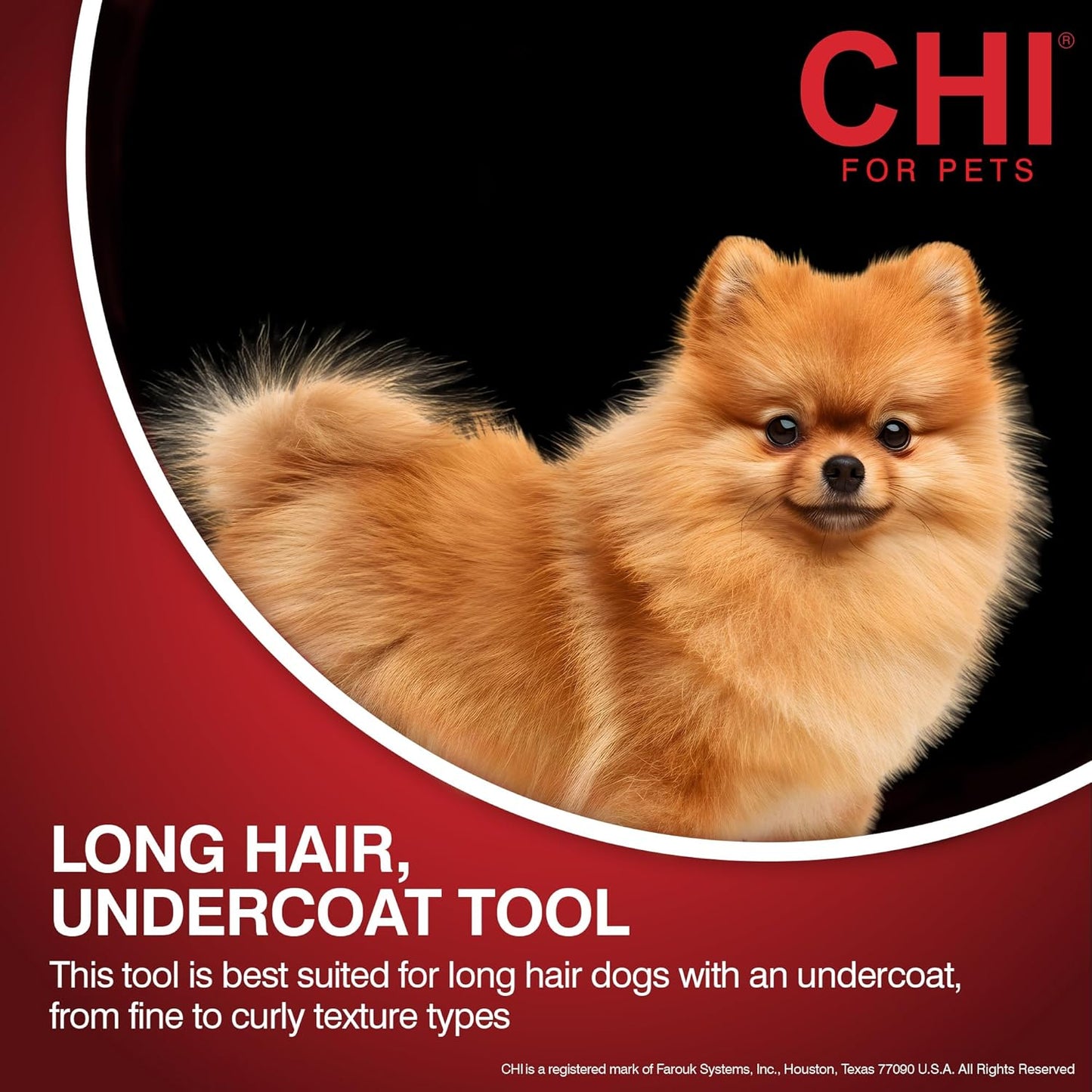 CHI for Dogs 2 in 1 Dematting and Deshedding Rake, Dual Head Dog Grooming Tool with Wide Tooth Dematting Rake and Fine Deshedding Rake, Detangler Comb for Thick Double and Long Dog Coat
