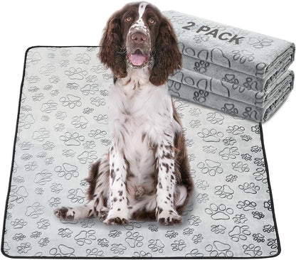 Qeils Reusable Puppy Pads, 2 Pack Washable Pee Pads for Dogs, Waterproof Non Slip Wee Wee pad, Absorbent and Leakproof Training Mats for Potty, Crate, Playpen, Bed, Sofa, 18"x 24"