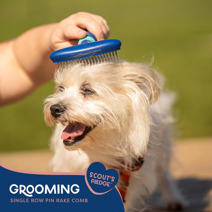 Good Scout 2-Piece Deshedding Tool Set with Self-Cleaning Slicker Brush & Dual-Head for Dogs & Cats, Gentle, Safe & Effective Grooming Tool for Short or Long Haired Animals