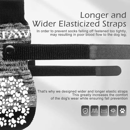 EXPAWLORER 6Pcs Anti-Slip Dog Socks to Prevent Licking Paws,Dog Shoes for Hot Pavement,Dog Booties Traction Control on Hardwood Floor,Boots & Paw Protectors, for Puppy Small Medium Large Senior Dogs