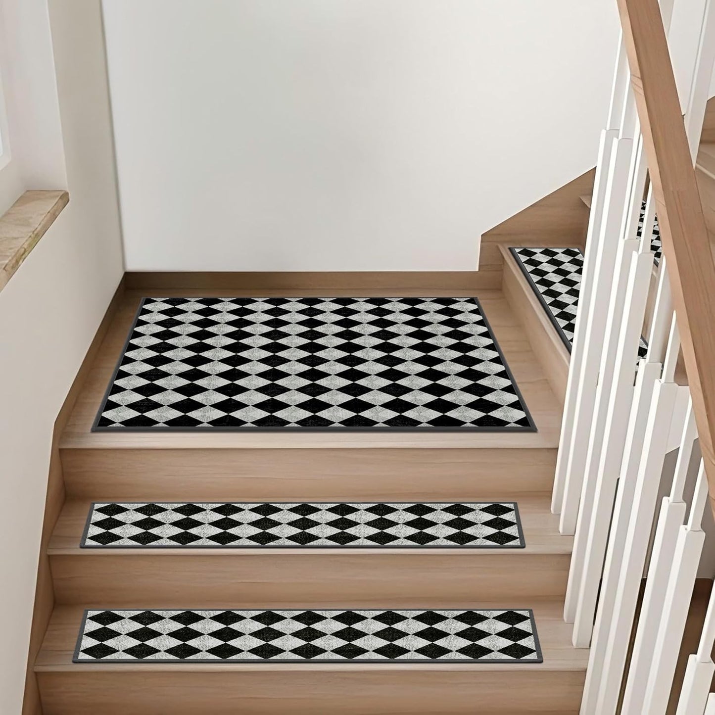 Non-Slip Stair Treads for Wooden Steps 15pcs,8"x30" Stair Carpet Treads for Indoor Use,Peel and Stick Stair Runners,Washable Reusable Adhesive Backing,Pet-Friendly Stair Capet for Kids,Elders,Dogs