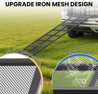 Dog Ramp for Car, 74"x 20" Large Folding Pet Stair Ramp with Non-Slip Mesh, Extra Wide Dog Steps for Medium & Large Dogs Up to 300LBS, Outdoor Portable Dogs Cars Ramp for Car SUV, Truck, RV