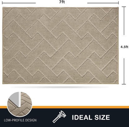 PURRUGS Dirt Trapping Door Mat 20" x 31.5", Non-Slip Machine Washable Entry Rug, Dog Doormat, Indoor Front Door Mat, Super Absorbent Entryway Rug for Muddy Shoes & Paws, Taupe