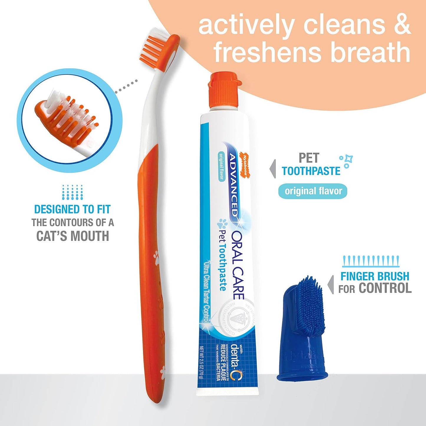 Nylabone Advanced Oral Care Dog Dental Kit Original Flavor 2.5 oz.