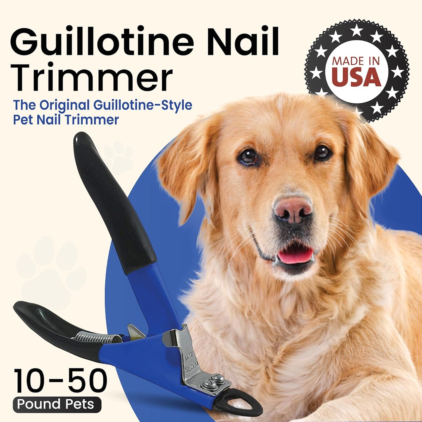 Resco Original Deluxe Dog Nail Clippers - Professional USA-Made Guillotine Trimmer - Heavy Duty Steel for Large Dogs - Yellow