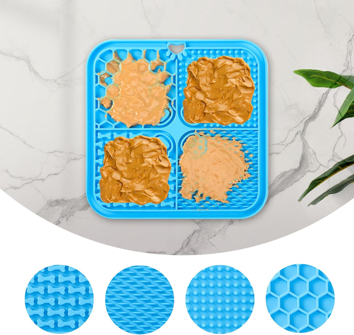 Dog Lick Mat, 3Pack Dog Slow Feeder, Non-Slip Design Lick Mat for Dogs and Cats, Boredom and Anxiety Reducer,Suitable for Treats, Yogurt, Peanut Butter (Grey+Black+SkyBlue)