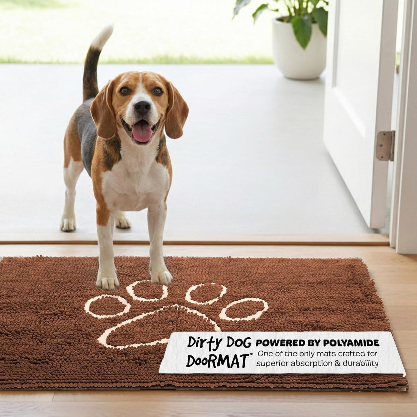 Dog Gone Smart Dirty Dog Doormat - Fast Drying Rug with Super Gripper Backing for Clean Floors - Super Absorbent and Machine Washable Mat for Muddy Paws - Grey