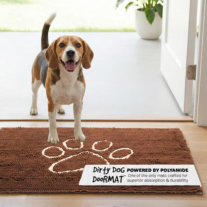 Dog Gone Smart Dirty Dog Doormat - Fast Drying Rug with Super Gripper Backing for Clean Floors - Super Absorbent and Machine Washable Mat for Muddy Paws - Grey