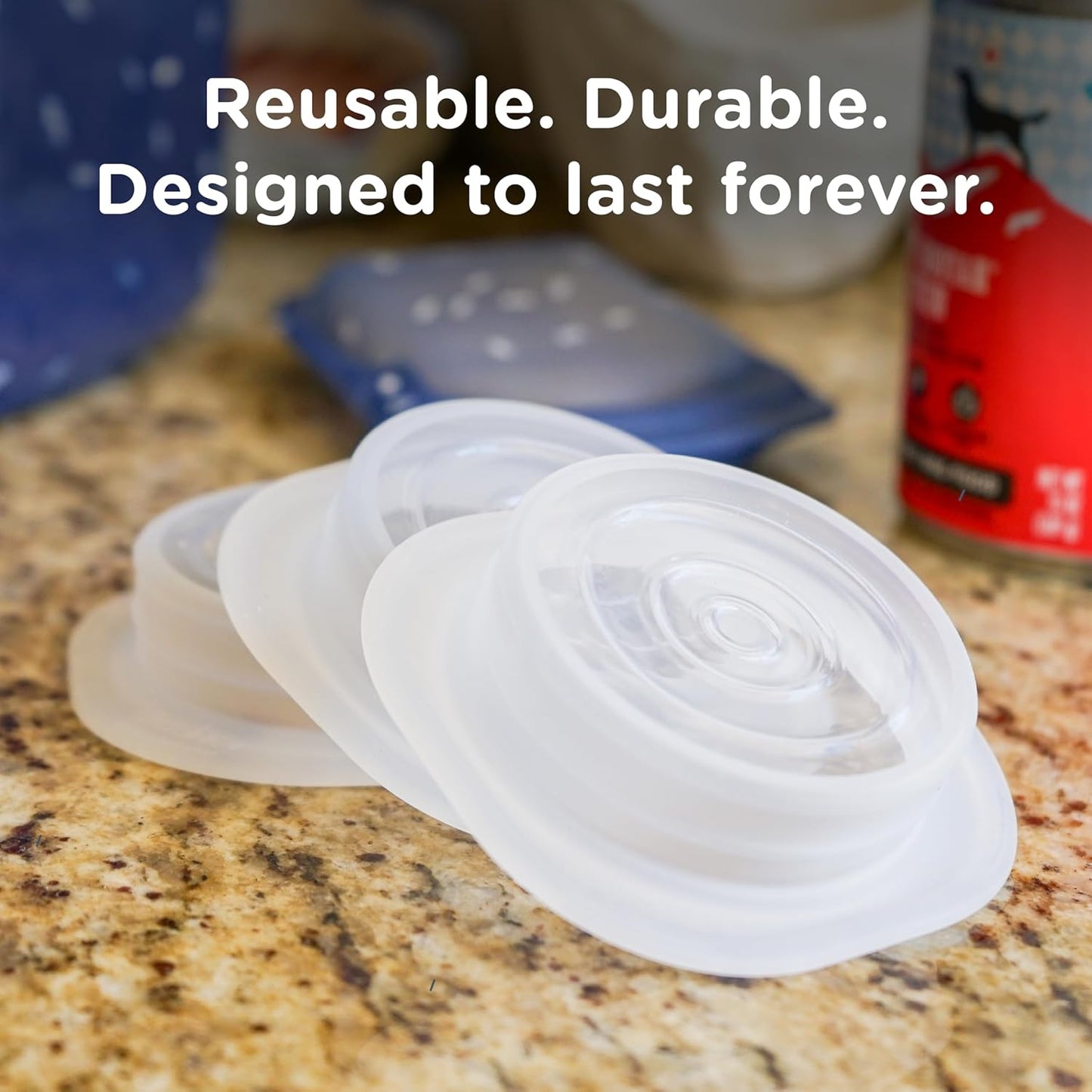 Stasher Pet Reusable Puppy Essentials Dog Food Can Lids, Cat Food Lids for Cans, Airtight Seal, Dog Travel Accessories, Food Grade Silicone Stretch Lids, Freezer & Dishwasher Safe, 3-Pack