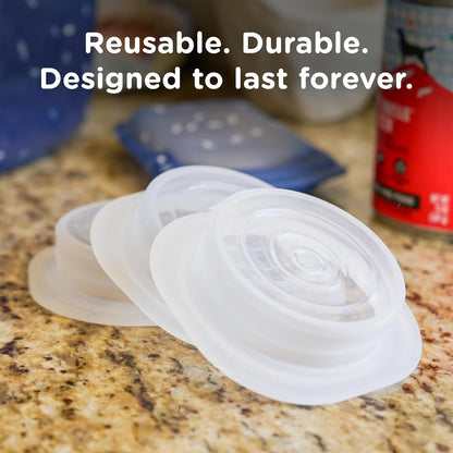 Stasher Pet Reusable Puppy Essentials Dog Food Can Lids, Cat Food Lids for Cans, Airtight Seal, Dog Travel Accessories, Food Grade Silicone Stretch Lids, Freezer & Dishwasher Safe, 3-Pack