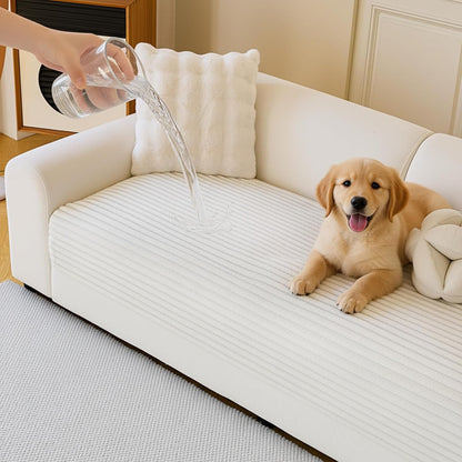 MYSKY HOME 100% Waterproof Couch Cover for Sofa, Couch Covers for Dogs, Non Slip Back Pet Sectional Sofa Covers for 3 Cushion Couch, Sofa Covers Washable, Dog Bed Cover, Dark Grey, 35"x70.9"