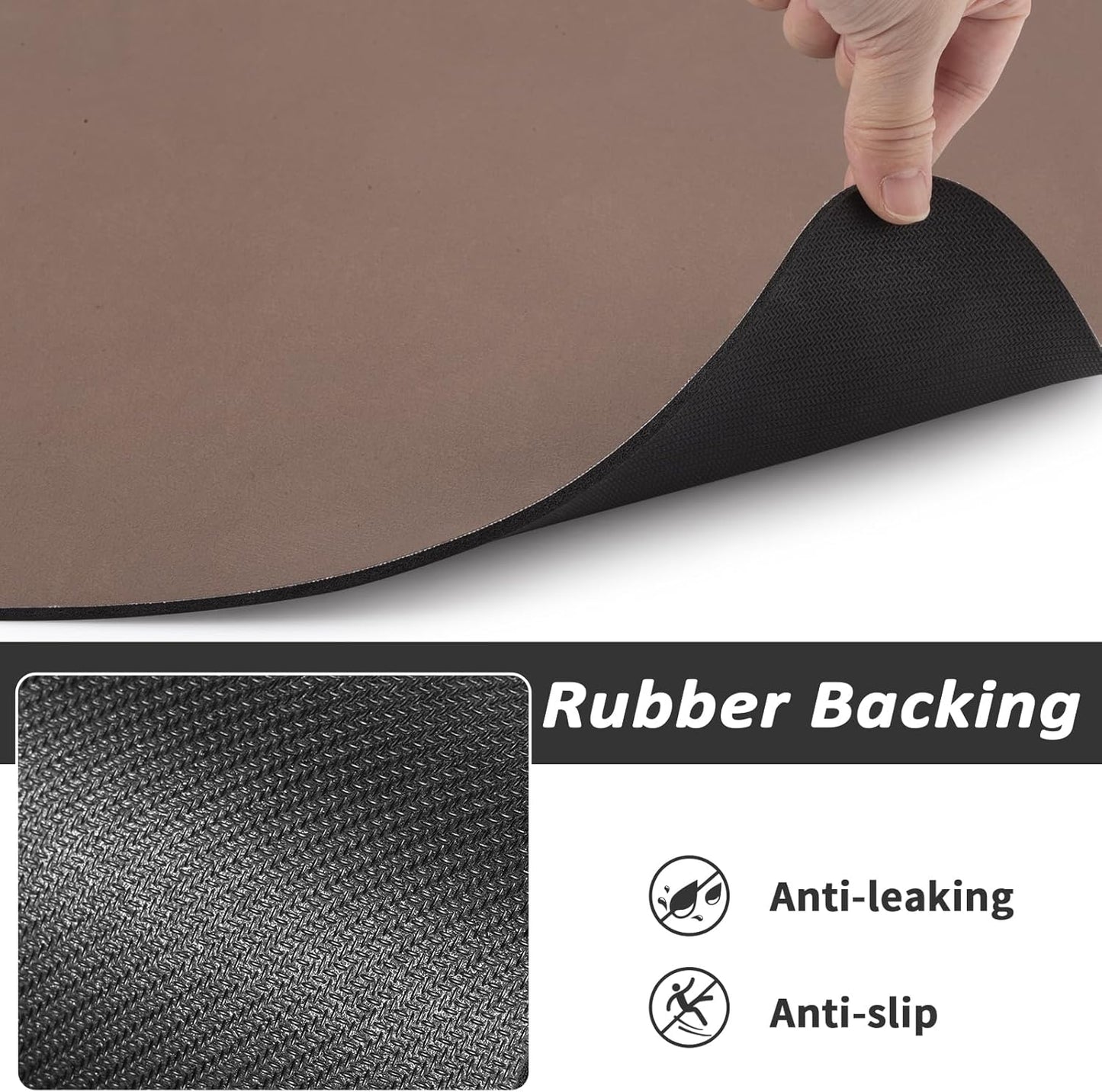 HotLive Dog Food Mat - Absorbent Cat Mat for Food and Water, No Stains Pet Feeding Bowl Mat, Easy to Clean Pet Placemats, Quick Dry Dog Water Dispenser Mat for Messy Drinkers | Paw Dark Grey 12"x 19"