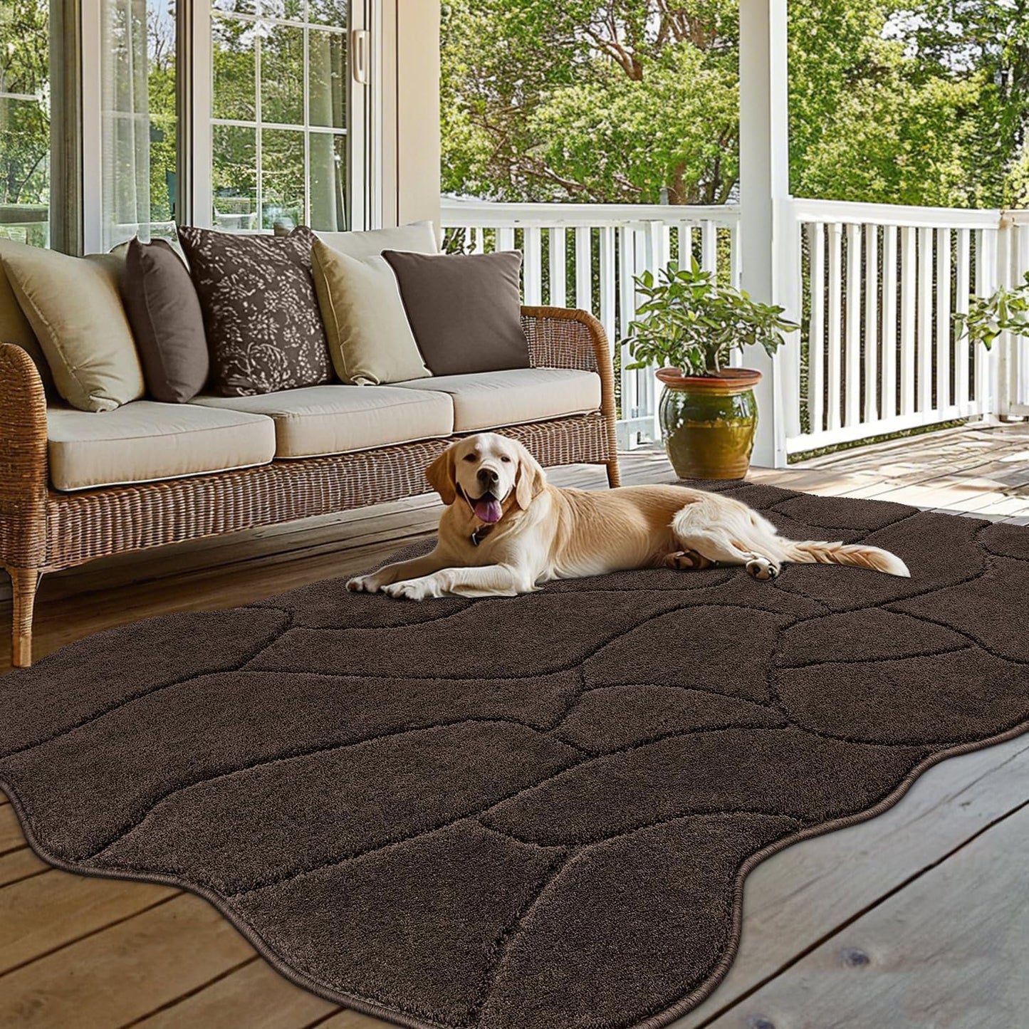 BSICPRO Large Dog Door Mat for Mud Paws, 22x47 Absorbent Dirt Trapper Long Door Mat, Non-Slip Washable Mud Mat for Dogs, Microfiber Soft Pet Rug Mat for Entryway, Dog Paws, Patio (Gray)