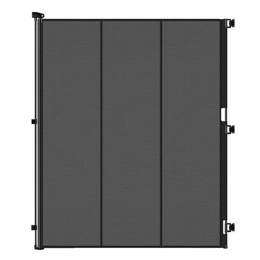 Reinforced 72" Extra Tall Pet Gate for Cat, Dog, Puppy & Baby, Jump-Resistant & Prevent Crawling Underneath Retractable Baby Gates, Fits 0-55" Width Safety Mesh Dog Gate, 6 Foot Extra Tall Cat Gate