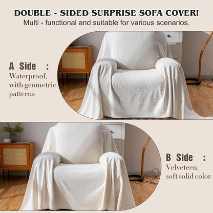 Waterproof Couch Cover, Reversible, Pet-Friendly, Washable and Anti-Slip Couch Covers for Sofa Protection with 3 Cushions, Sofa Slipcovers for Dogs and Cats (71×118in/Brown)