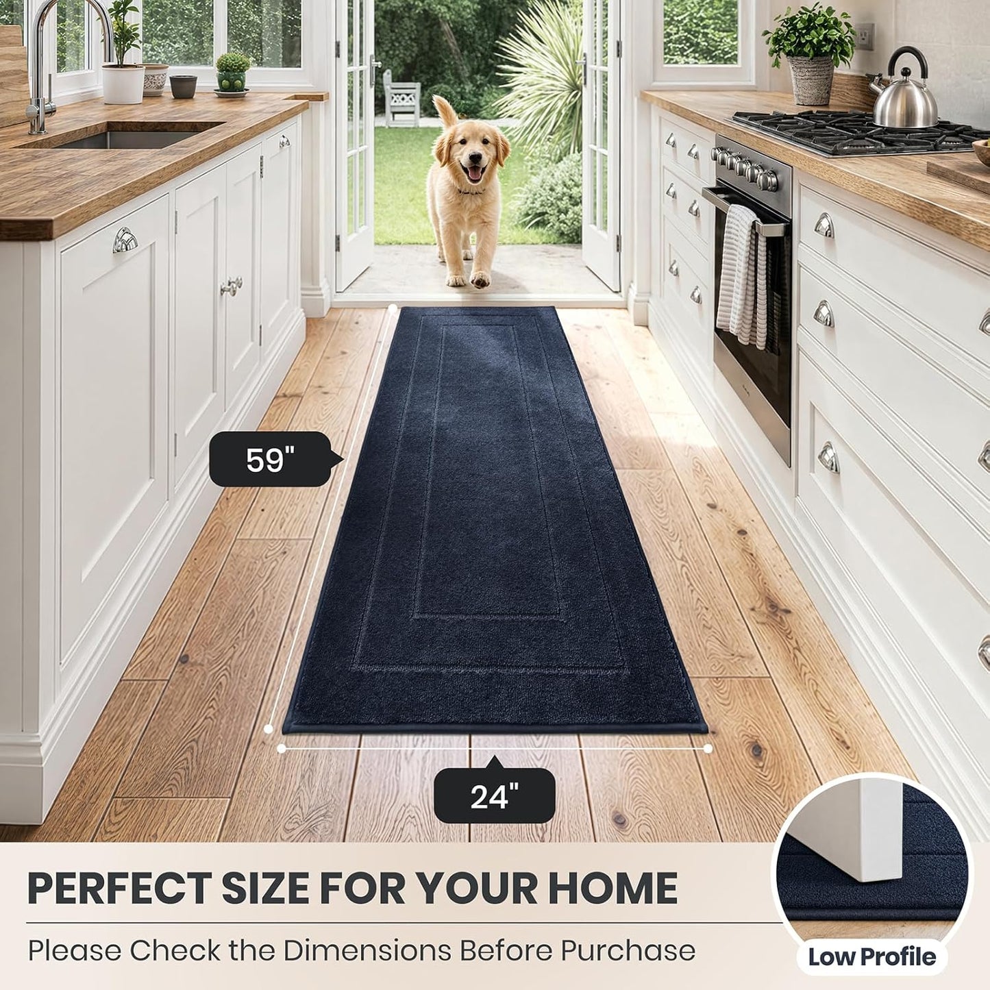PURRUGS Dirt Trapping Door Mat 32" x 47", Non-Slip/Skid Machine Washable Entryway Rug, Dog Doormat, Super Absorbent Welcome Mat for Muddy Wet Shoes and Paws, Grayish Brown