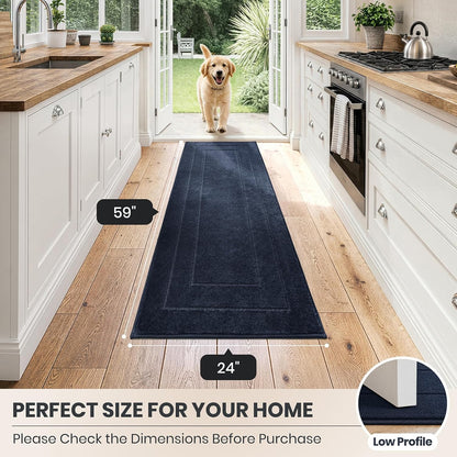 PURRUGS Dirt Trapping Door Mat 32" x 47", Non-Slip/Skid Machine Washable Entryway Rug, Dog Doormat, Super Absorbent Welcome Mat for Muddy Wet Shoes and Paws, Grayish Brown