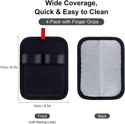 4PCS Electrostatic Pet Hair Removal Gloves Brush, 6.7x5.1 Reusable Static Remover for Cat Dog Hair, Grooming Glove for Couch, Furniture, Carpet, Car Seat, Fast Animal Fur Removal Mitt Tool