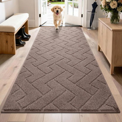 PURRUGS Dirt Trapping Door Mat 20" x 31.5", Non-Slip Machine Washable Entry Rug, Dog Doormat, Indoor Front Door Mat, Super Absorbent Entryway Rug for Muddy Shoes & Paws, Taupe
