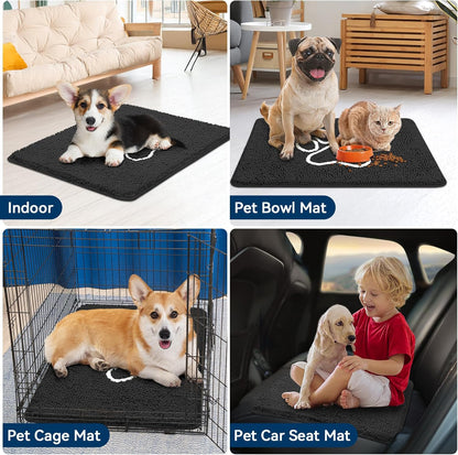 Bcoimo Super Absorbent Dog Door Mat, 30"*20" Anti Slip Mat for Muddy Paws, Pet Rugs for Dirty Paws Washable that Absorbs Moisture and Dirt, for Dog Cage and Pet Resting Carpet