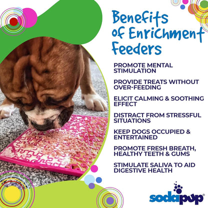 SodaPup Flower Power eMat – Durable Lick Mat Feeder Made in USA from Non-Toxic, Pet-Safe, Food Safe Rubber for Mental Stimulation, Avoiding Overfeeding, Fresh Breath, Digestive Health, & More