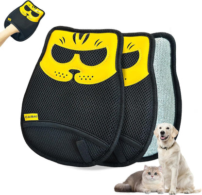 Electrostatic Pet Hair Removal Gloves: Quick Wiping - Reusable & Washable for Sofa Clothing Pet Beds Effortless Cats & Dogs Hair Remover for Busy Pet Owners (1pcs-Black)