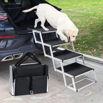 Uross Dog Ramp for Car 71" Long- Collapsible Pet Ramps for Large Dogs SUV Truck Folding Outdoor Dog Ramp for Porch Steps
