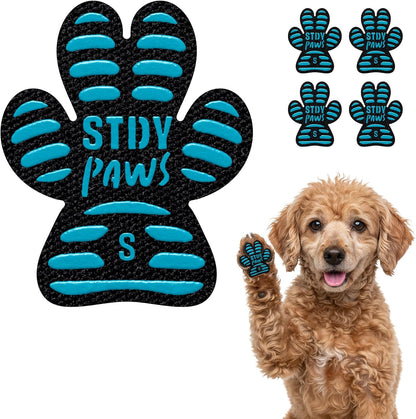Anti-Slip Paw Stickers for Dogs Feet - Non-Slip Paw Pads for Traction on Hardwood & Tile Floors - Breathable Adhesive Friction Foot Grips for Senior & Injured Dogs – 24 Pads (Size M)