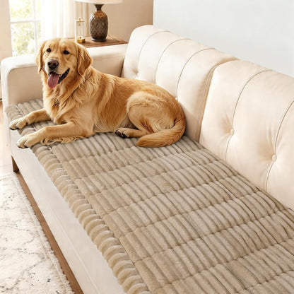 SearchI Couch Covers for Dogs Washable, Non Slip Fuzzy Pet Couch Cover for Sofa, Thick Soft Sofa Covers Couch Protector for Dogs Pet Friendly(Grey, 27.6" x 70.9")