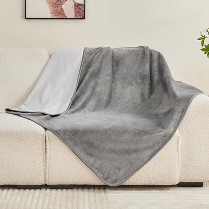Waterproof Blanket 60"x80" for Adults, Reversible Waterproof Bed Cover for Dogs Cats Pets, Soft Leakproof Blanket for Bed Couch Sofa Furniture Protector, Dusty Pink/Off White